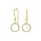 Dew Gold Plated Open Circle CZ Drop Earrings