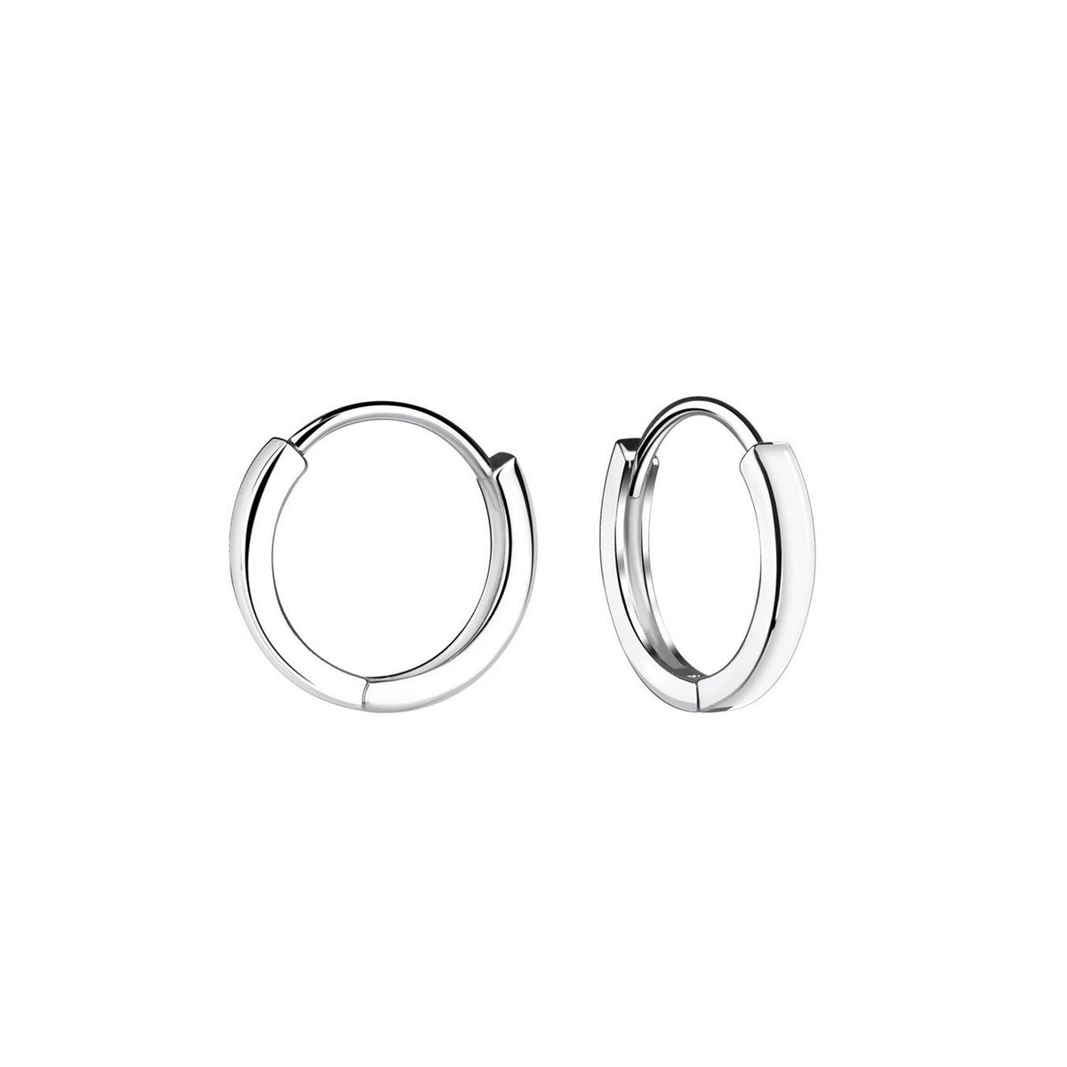 Dew White Enamel 13mm Hoop Earrings