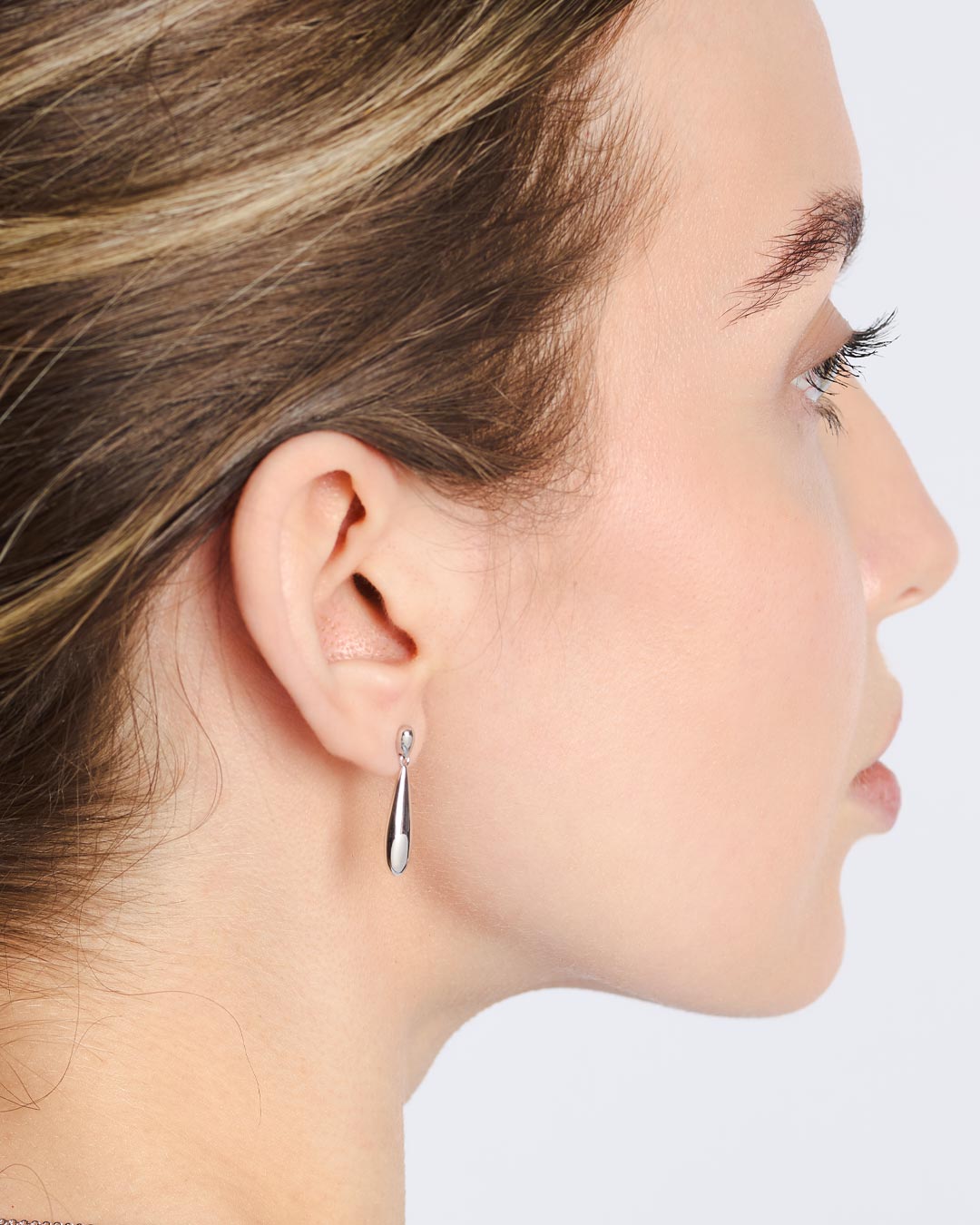 Kit Heath Coast Pebble Smooth Slim Stud Drop Earrings 60141RP