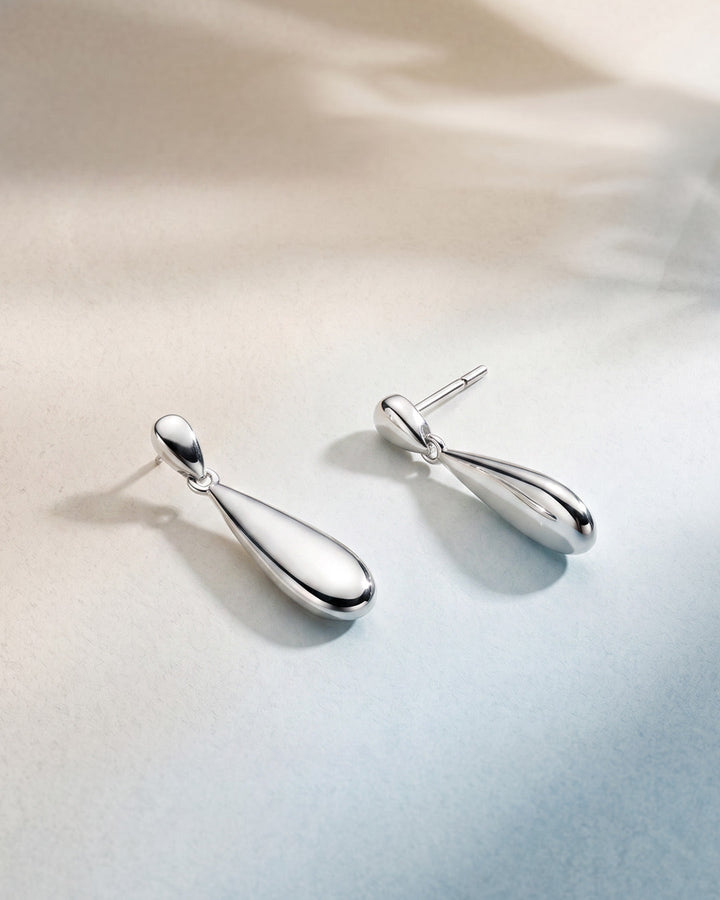 Kit Heath Coast Pebble Smooth Slim Stud Drop Earrings 60141RP