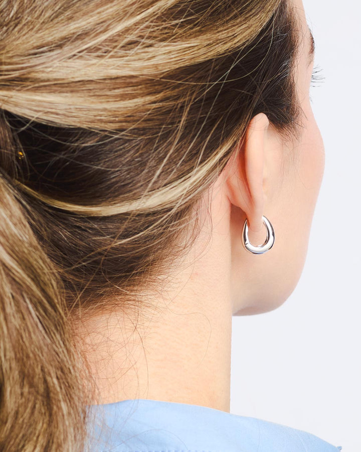 Kit Heath Coast Pebble Smooth Hinged Hoop Earrings 60152RP