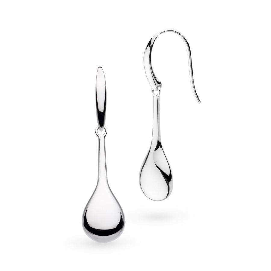 Kit Heath Coast Pebble Smooth Elegant Rhodium Plated Drop Earrings 60154RP
