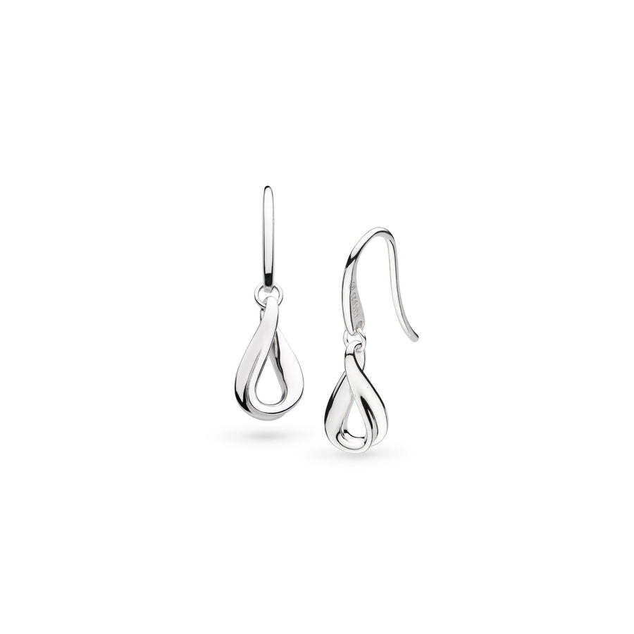 Kit Heath Serenity Loop Rhodium Plated Dainty Drop Earrings 61181RP