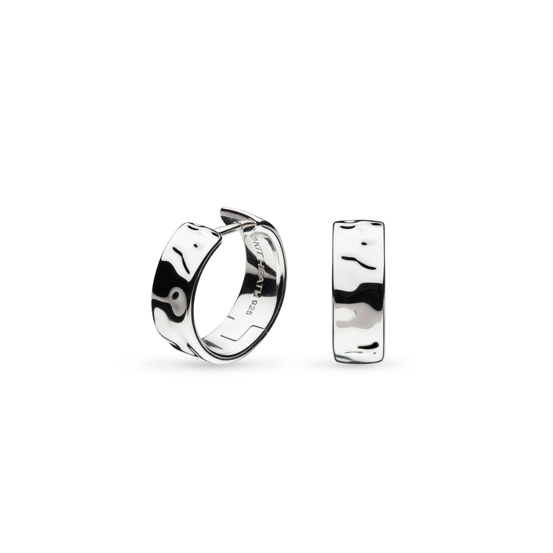 Kit Heath Mirage Reflect Rhodium Plated Wide Hinged Hoop Earrings 61222RP