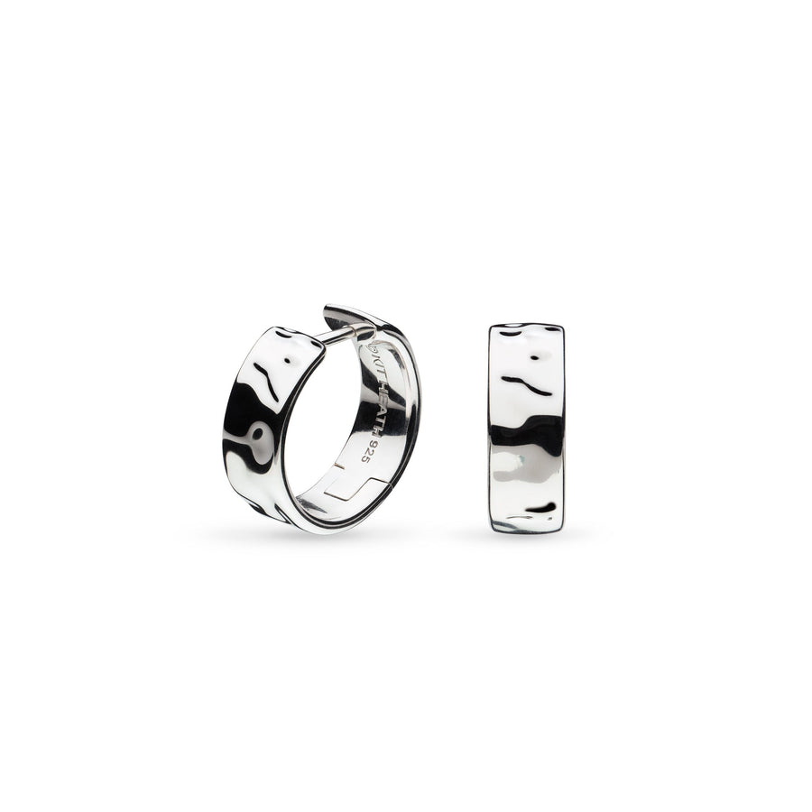 Kit Heath Mirage Reflect Rhodium Plated Wide Hinged Hoop Earrings 61222RP