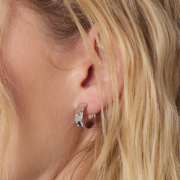 Kit Heath Mirage Reflect Rhodium Plated Wide Hinged Hoop Earrings 61222RP