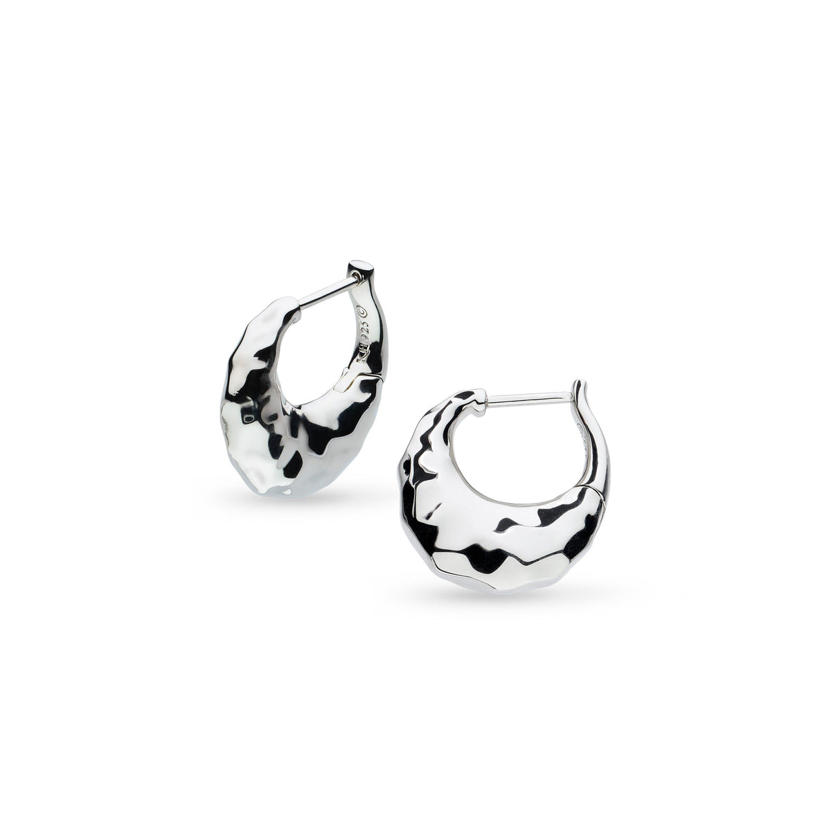 Kit Heath Mirage Reflect Rhodium Plated Hinged Hoop Earrings 61224RP