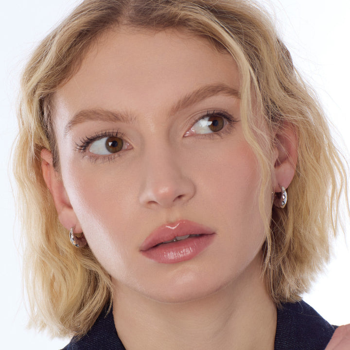 Kit Heath Mirage Reflect Rhodium Plated Hinged Hoop Earrings 61224RP