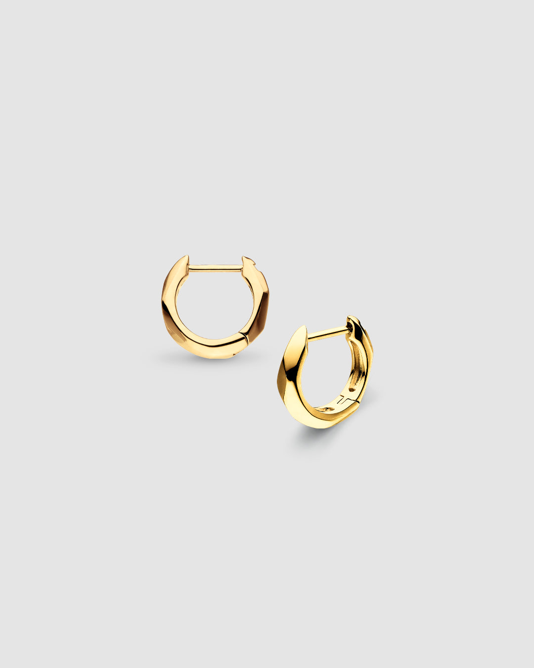 Kit Heath Glint Geo Golden Gold Plated Narrow Hinged Hoop Earrings 61252GD