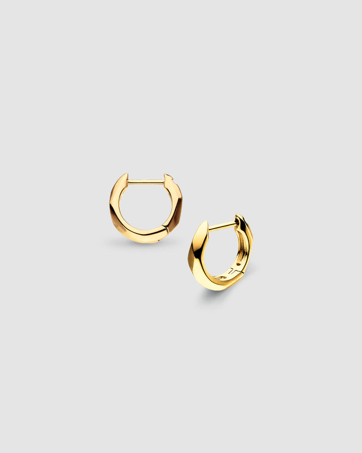 Kit Heath Glint Geo Golden Gold Plated Narrow Hinged Hoop Earrings 61252GD