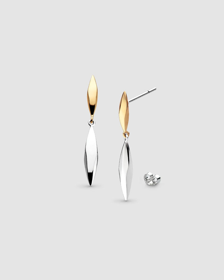 Kit Heath Glint Golden Gold Plated Two-Tone Stud Drop Earrings 61254GRP