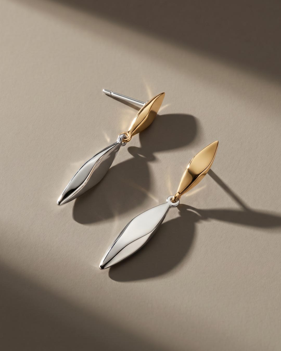 Kit Heath Glint Golden Gold Plated Two-Tone Stud Drop Earrings 61254GRP