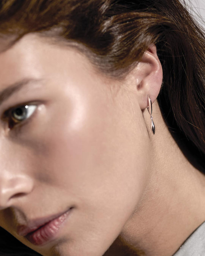 Kit Heath Glint Tapered Hinged Hoop Drop Earrings 61255RP
