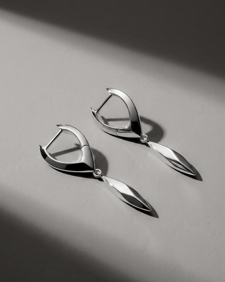 Kit Heath Glint Tapered Hinged Hoop Drop Earrings 61255RP