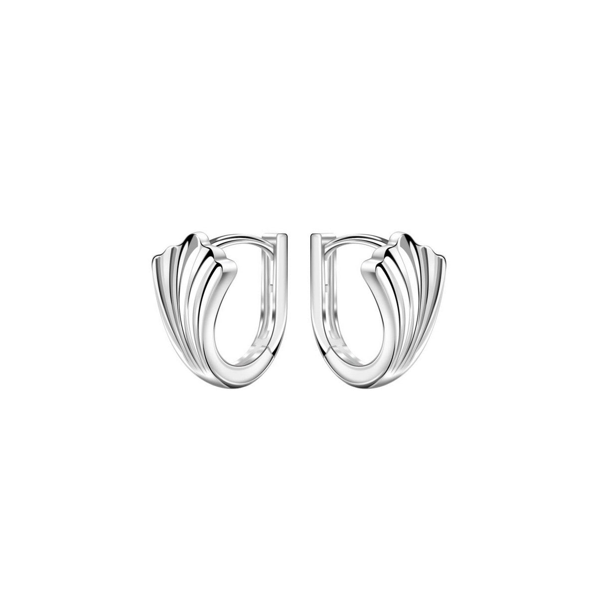 Dew 12mm Ginkgo Leaf Huggie Hoop Earrings