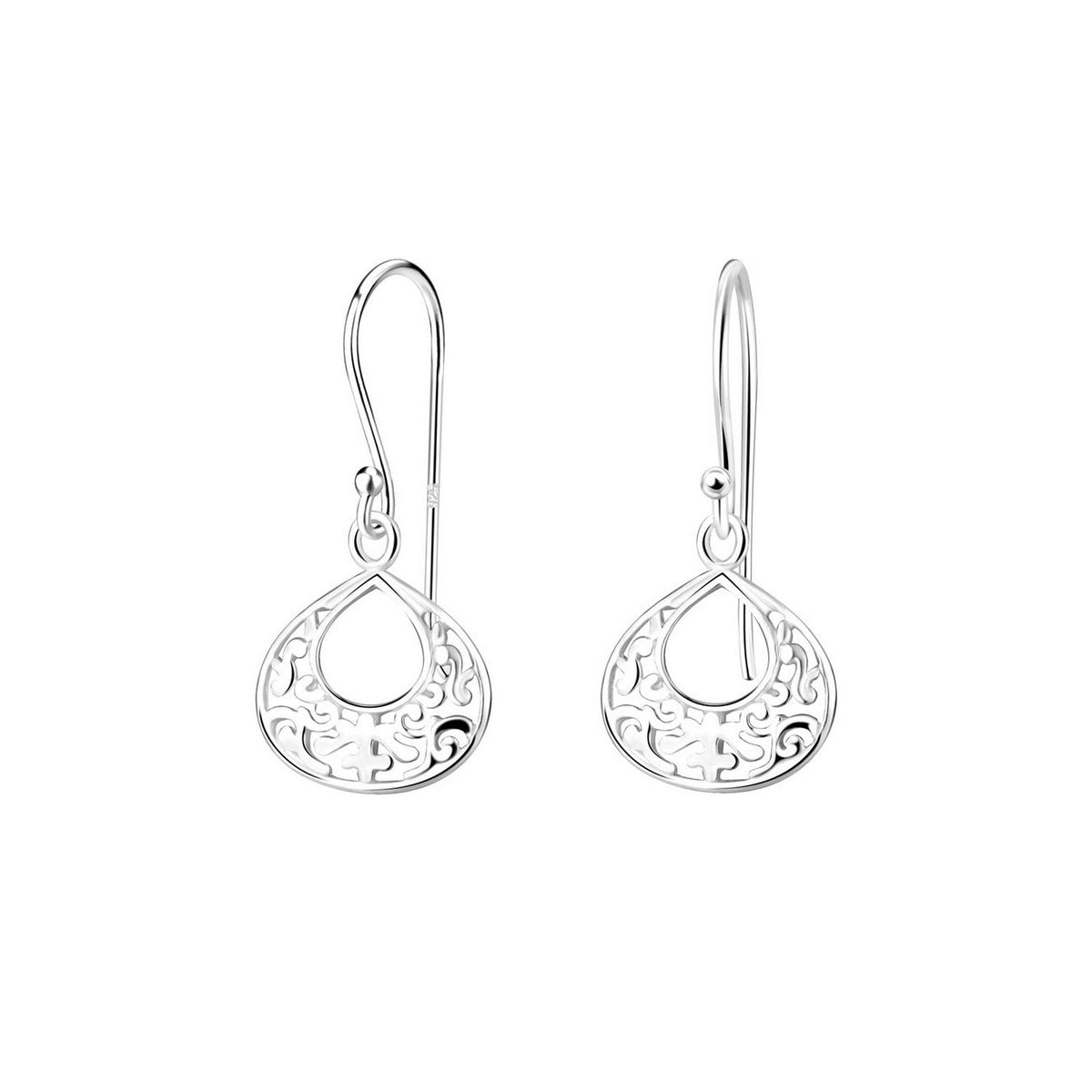 Dew Filigree Teardrop Drop Earrings