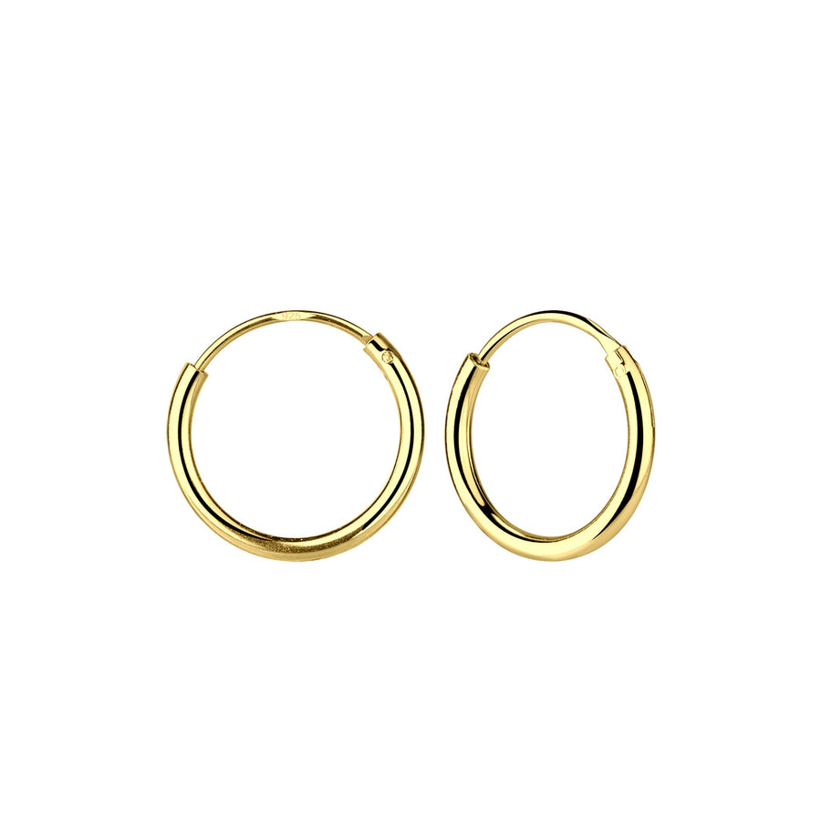 Dew Gold Plated 12mm Sleeper Hoop Earrings 67512GD