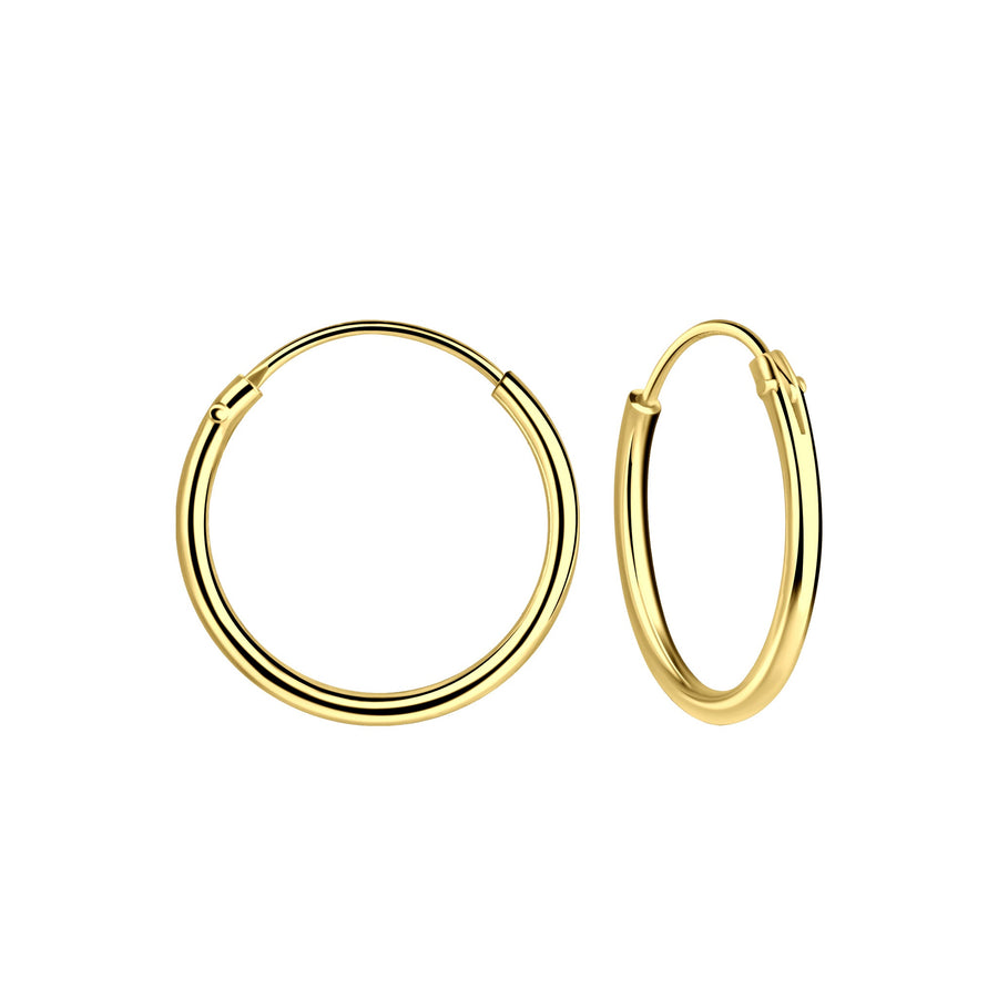 Dew Gold Plated 16mm Sleeper Hoop Earrings 67516GD