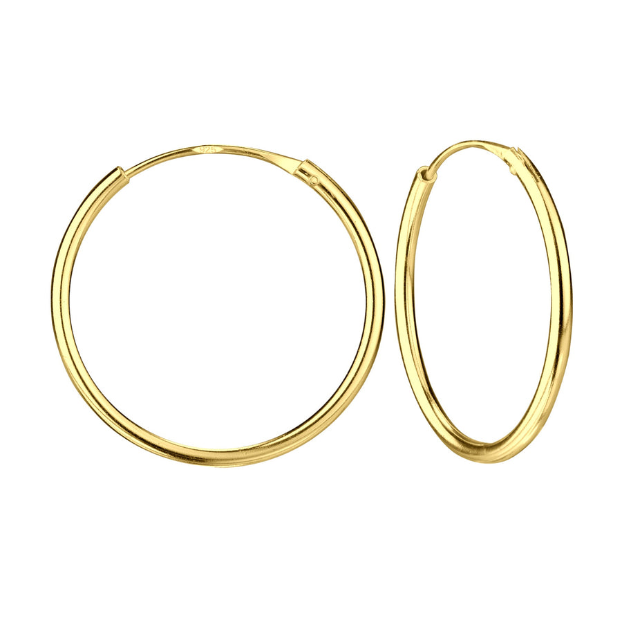 Dew Gold Plated 20mm Sleeper Hoop Earrings 67520GD