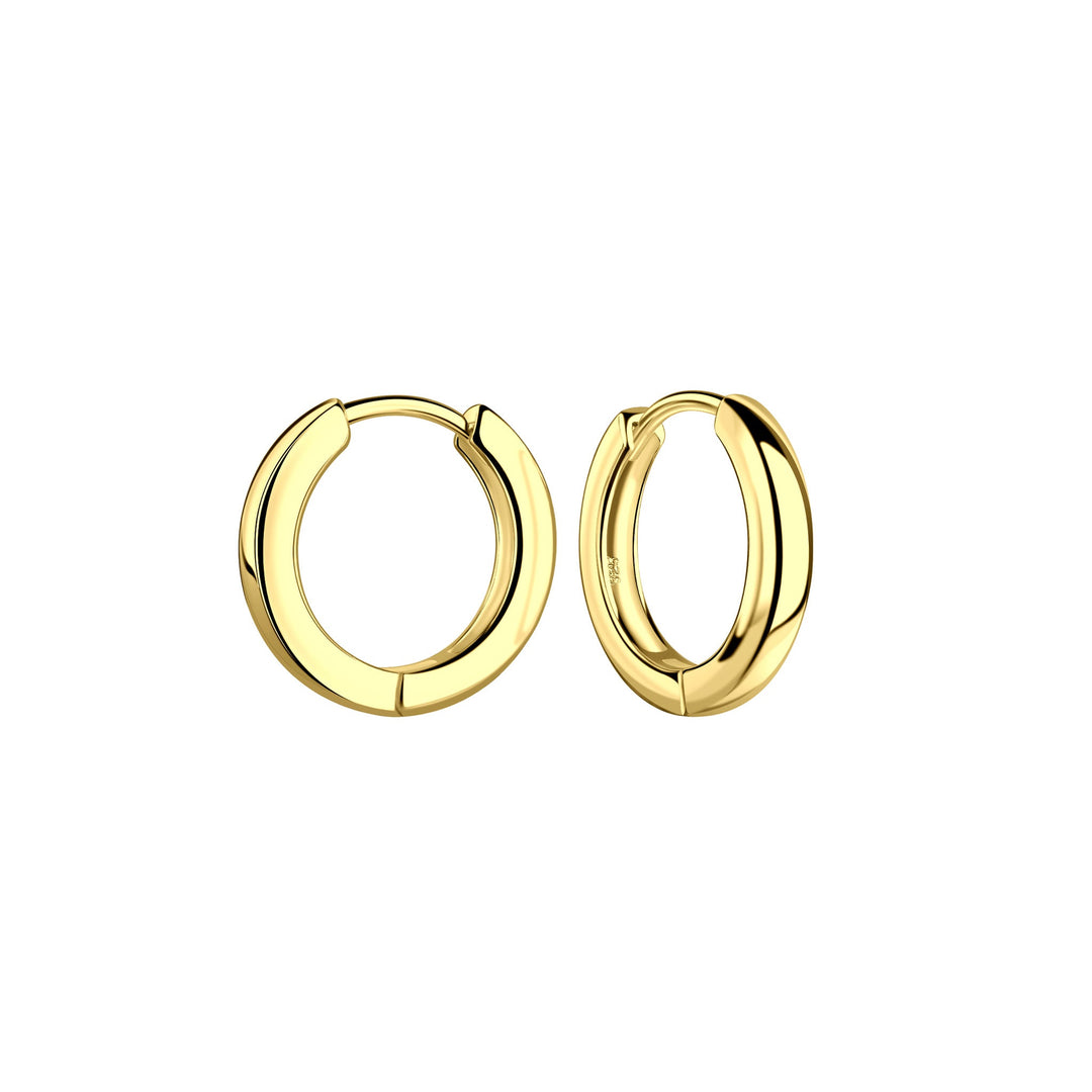 Dew Gold Plated 15mm Hinged Court Hoop Earrings 68895GD