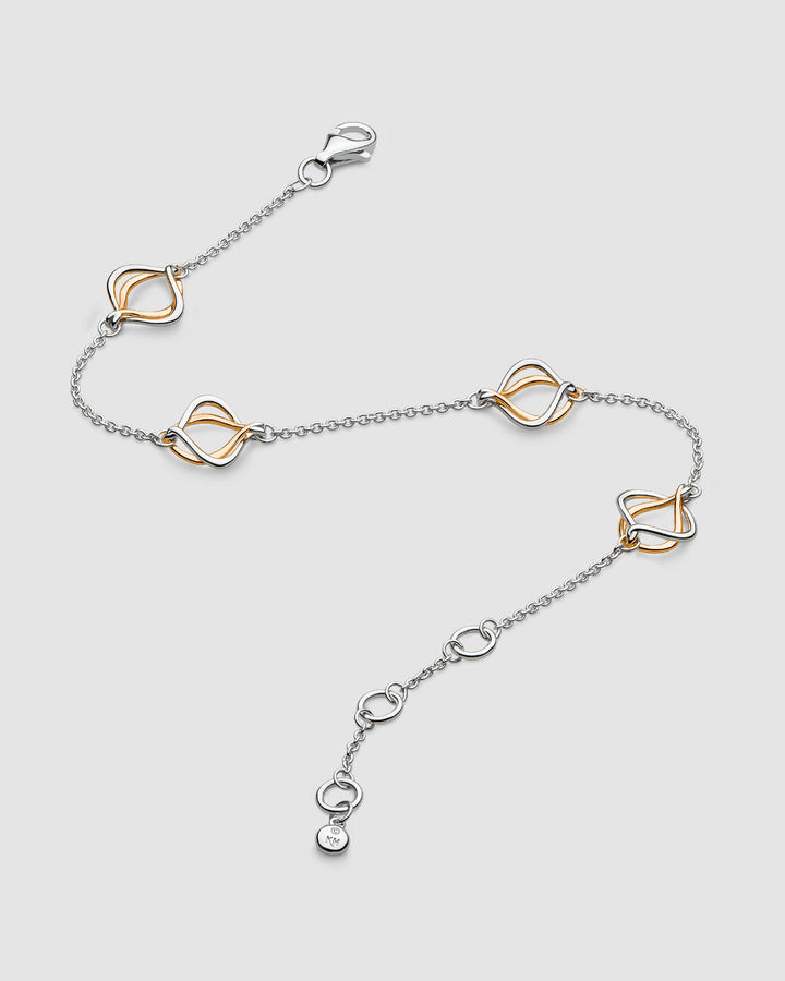 Kit Heath Alicia Rose RP/RGP 7.5" Fine Station Bracelet 70018RRP