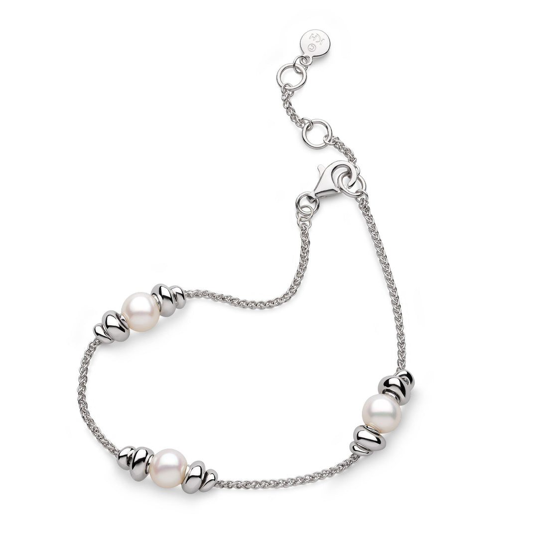 Kit Heath Coast Tumble Pearl Rhodium Plated 7.5? Station Bracelet 70165FP