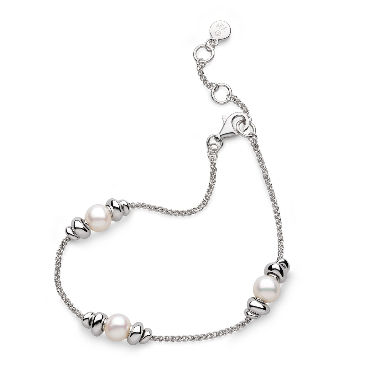 Kit Heath Coast Tumble Pearl Rhodium Plated 7.5? Station Bracelet 70165FP