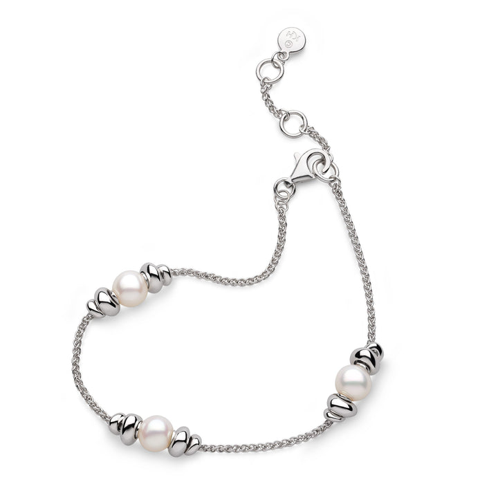 Kit Heath Coast Tumble Pearl Rhodium Plated 7.5? Station Bracelet 70165FP