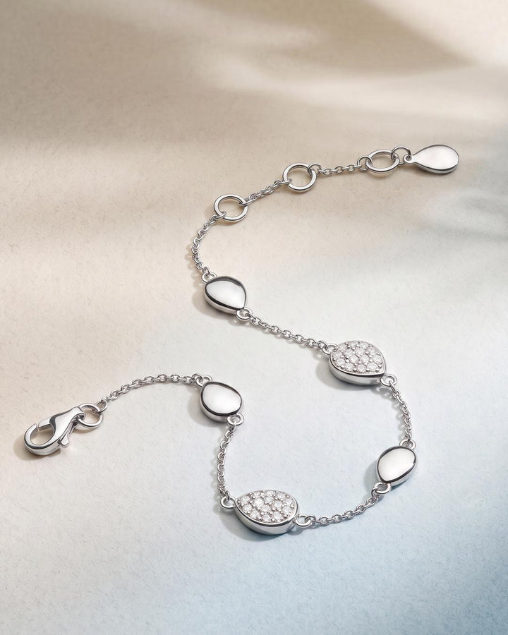 Kit Heath Coast Pebble Glisten Pave Zirconia 7.5? Station Bracelet 70185CZ