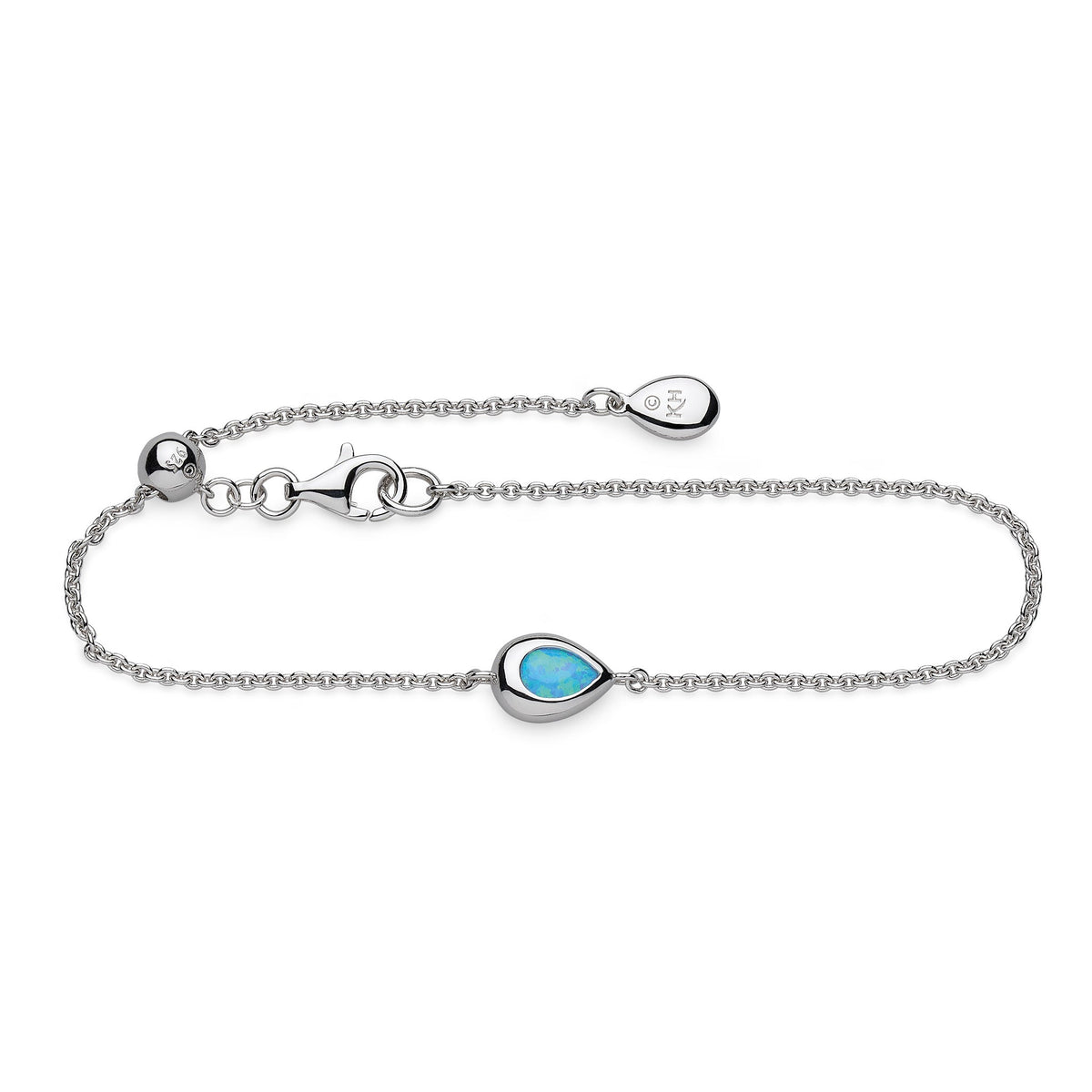 Kit Heath Coast Pebble Blue Blue Opal Rhodium Plated 7 Slider Bracelet 70190BSO
