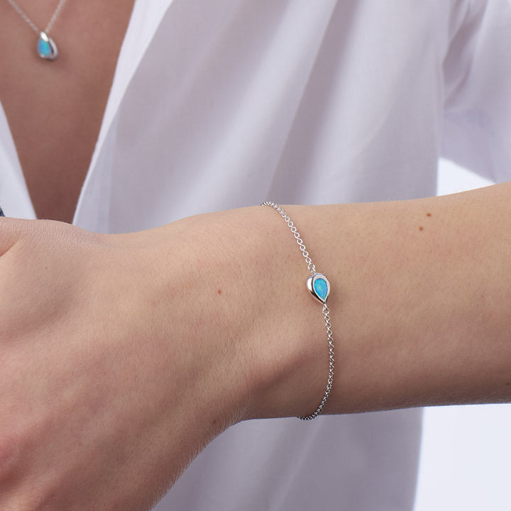 Kit Heath Coast Pebble Blue Blue Opal Rhodium Plated 7 Slider Bracelet 70190BSO