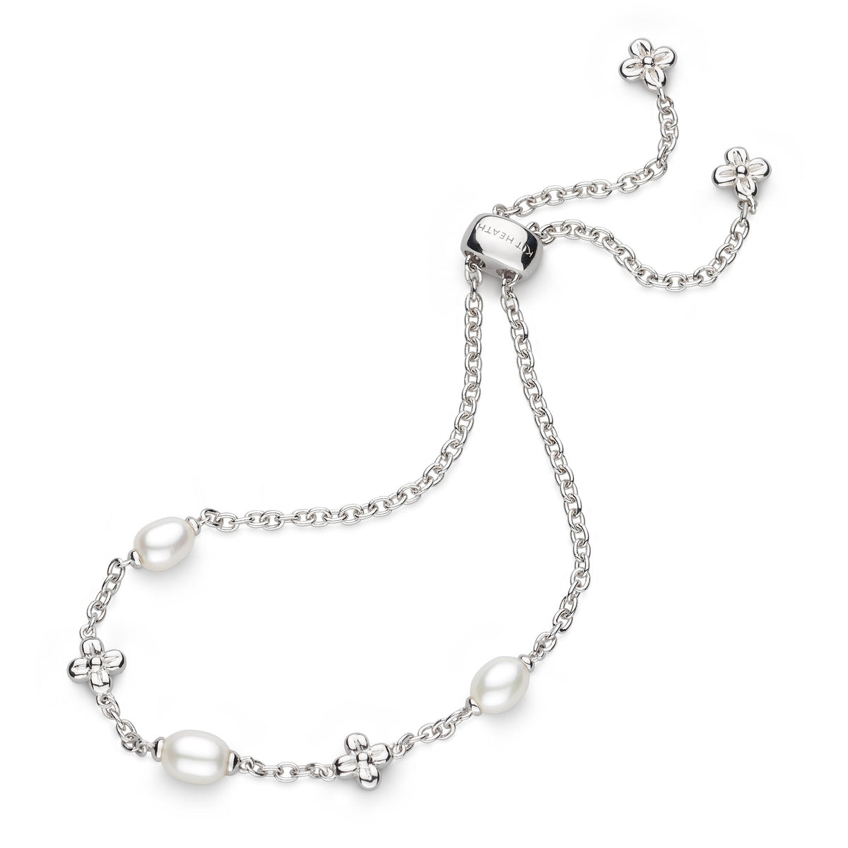Kit Heath Blossom Flyte Honey Flower  Zirconia Rhodium Plated Toggle Bracelet  70335FPC
