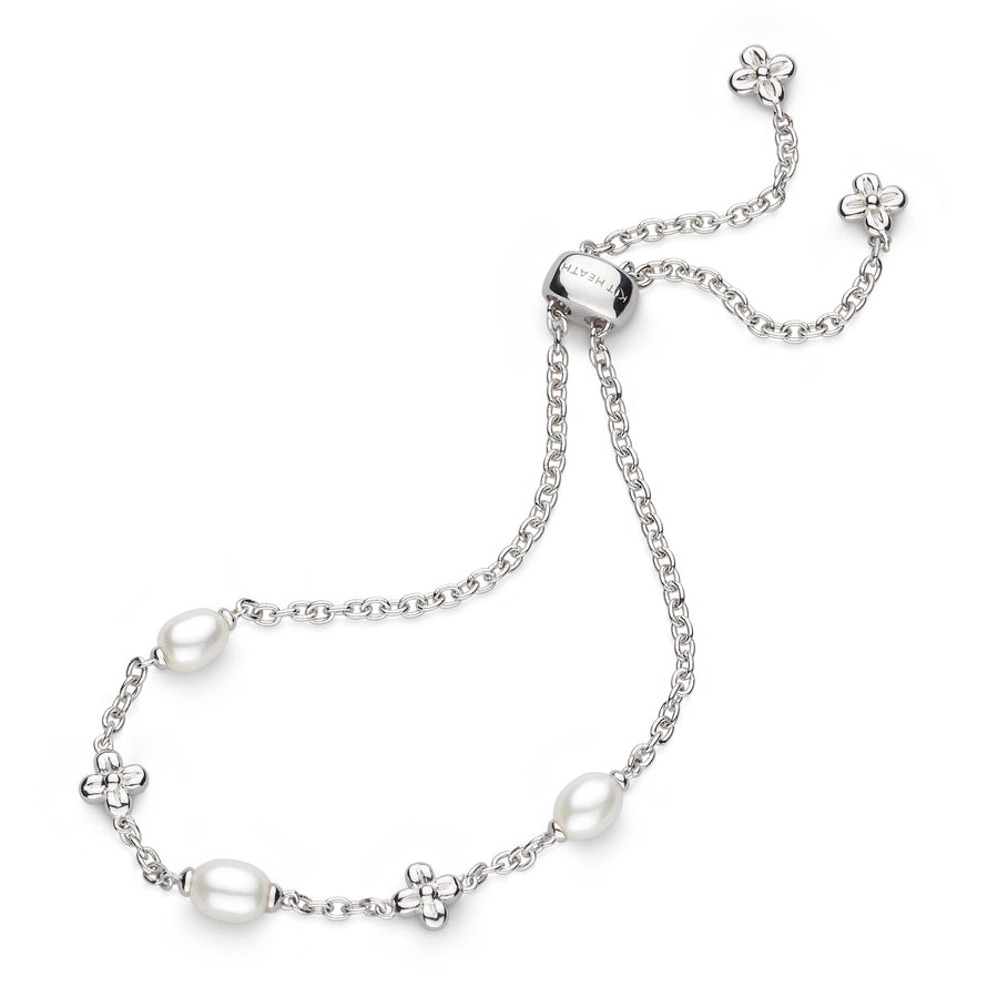 Kit Heath Blossom Flyte Honey Flower Zirconia Rhodium Plated Toggle Bracelet  70335FPC
