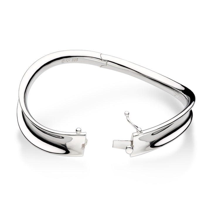 Silver bracelet on a white background