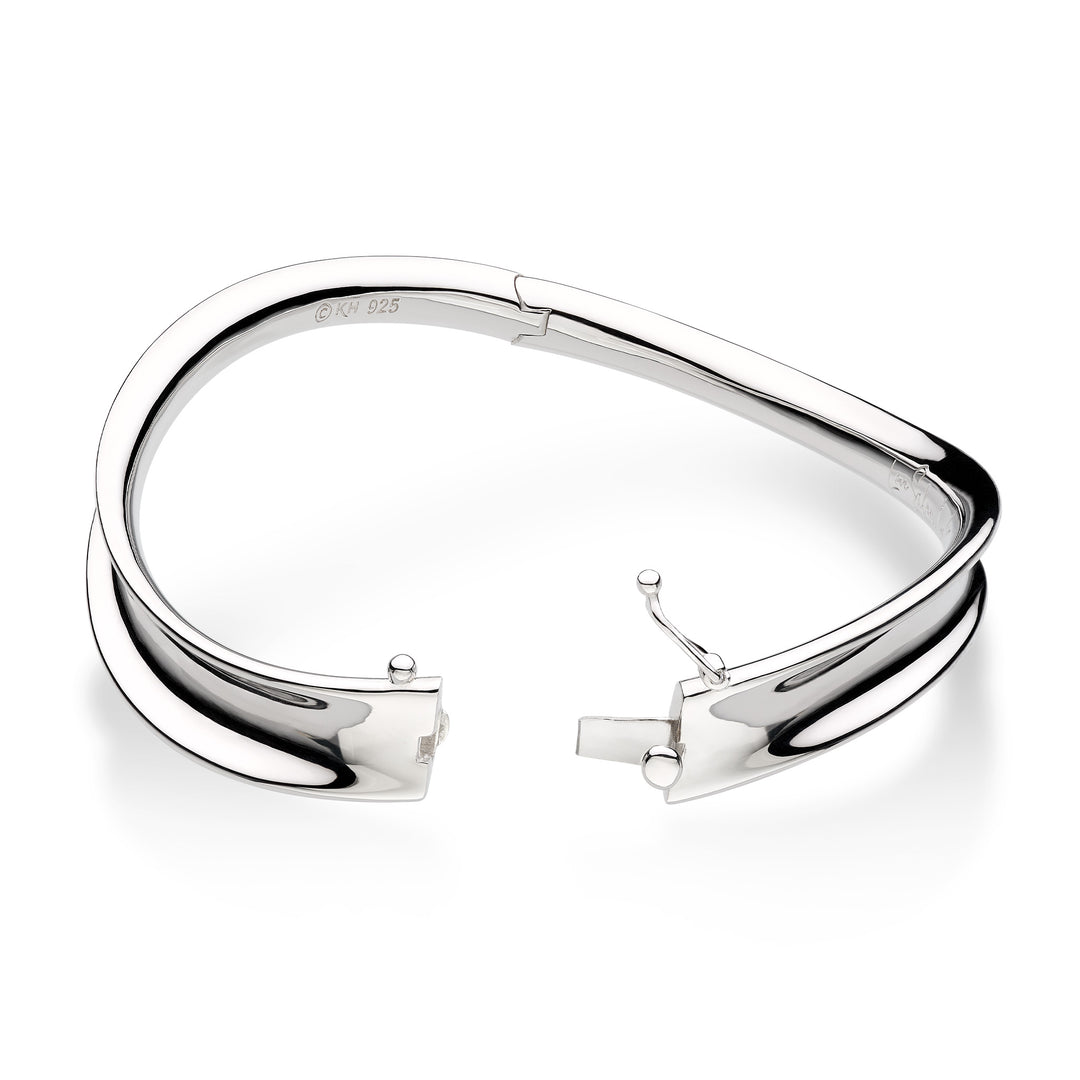 Kit Heath Serenity Rhodium Plated M/L Hinged Bangle 71184RPML