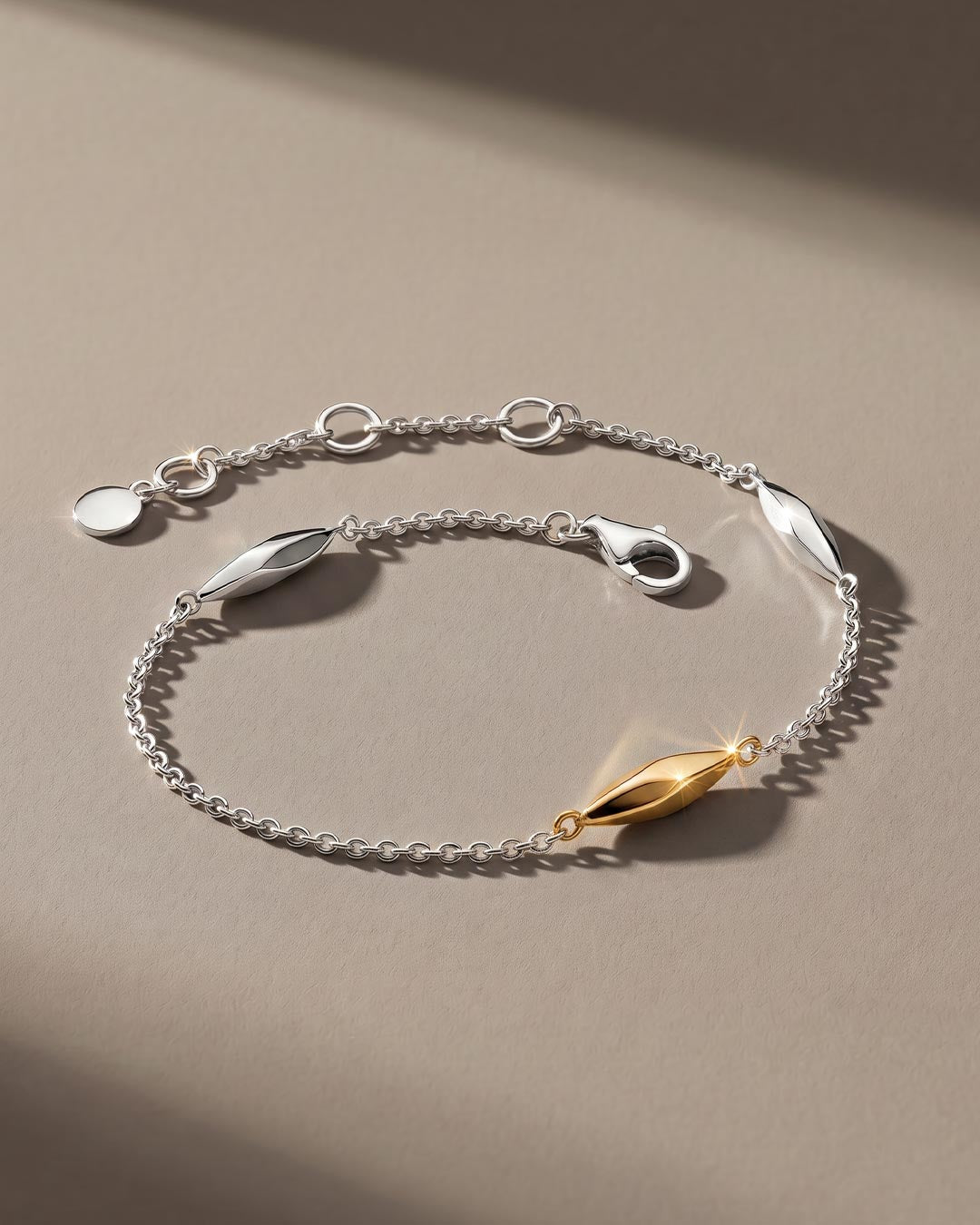 Kit Heath Glint Golden Gold Plated Two-Tone 7.5? Station Bracelet 71255GRP