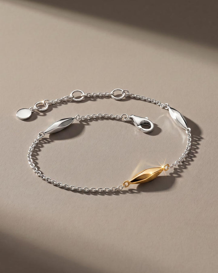 Kit Heath Glint Golden Gold Plated Two-Tone 7.5? Station Bracelet 71255GRP