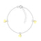 Dew Gold Plated Detail Heart Charm Station 7.5" Bracelet 72617GD