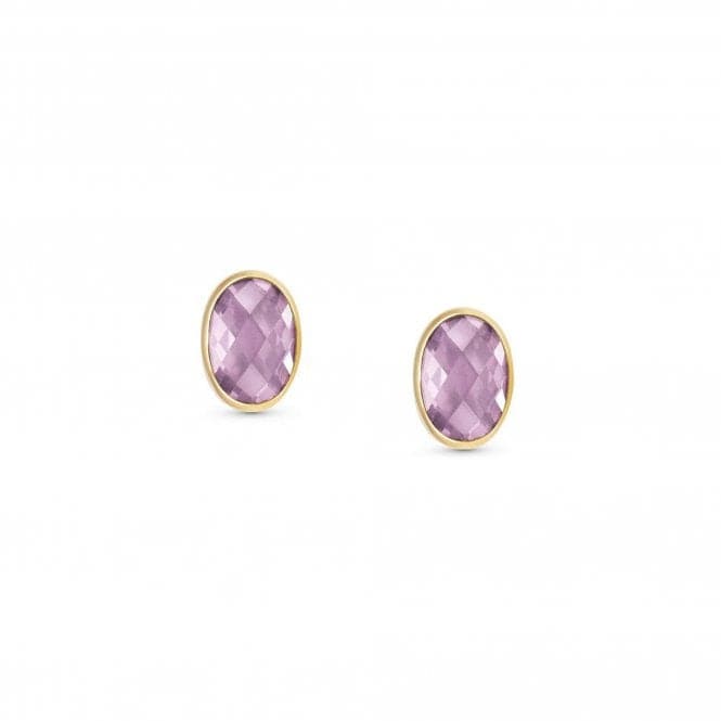 750 Gold Oval Zircons Pink Earrings 027841/003Nominations027841/003