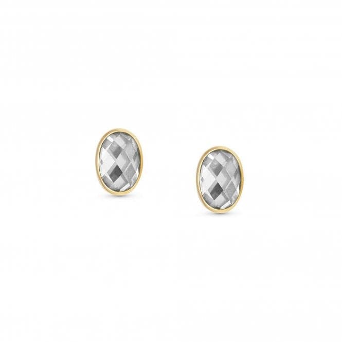 750 Gold Oval Zircons White Earrings 027841/010Nominations027841/010