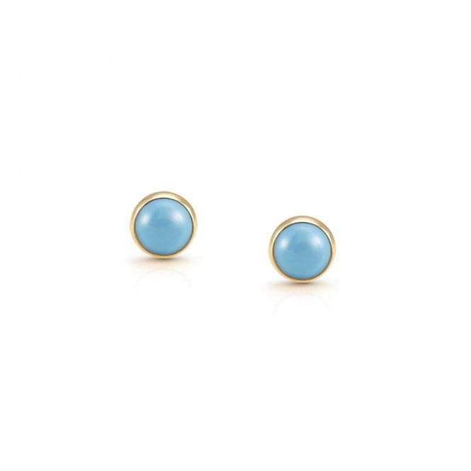 750 Gold Round Stones Turquoise Earrings 027842/003Nominations027842/003
