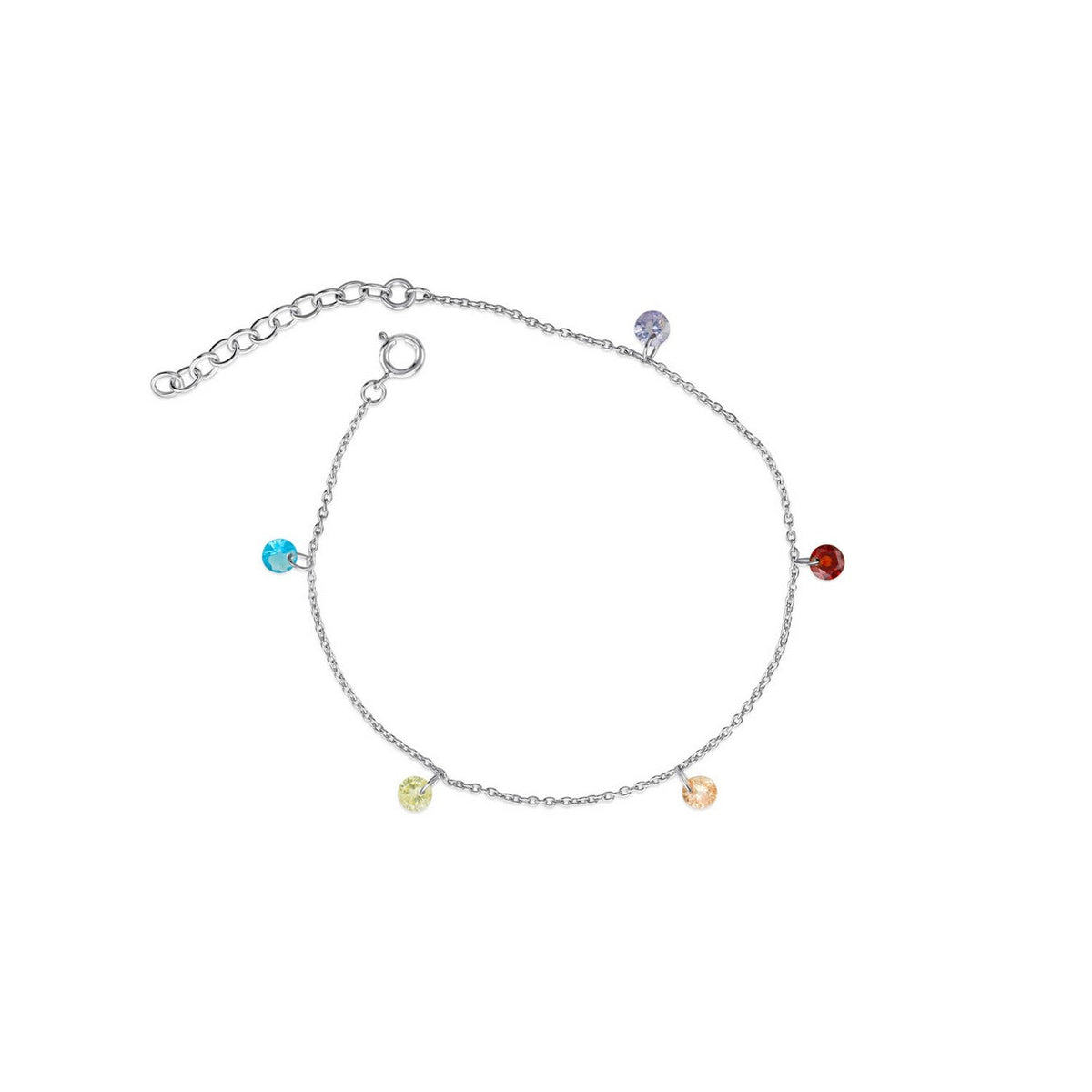 Dew Multi CZ Charm 7.5 Inch Bracelet