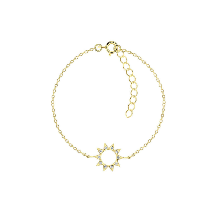 Dew Gold Plated Sun Zirconia 7.5 Inch Bracelet 76475GCZ