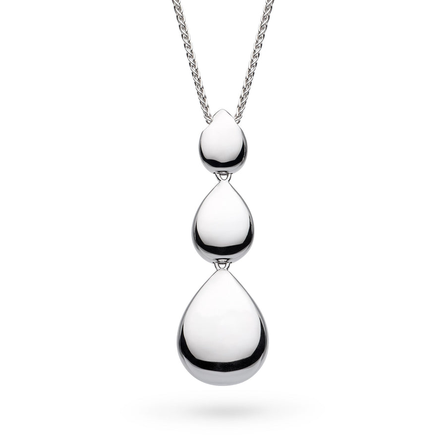 Kit Heath Coast Pebble Smooth Rhodium Plated Triple Grande 16-24" Slider Necklace  90153RP