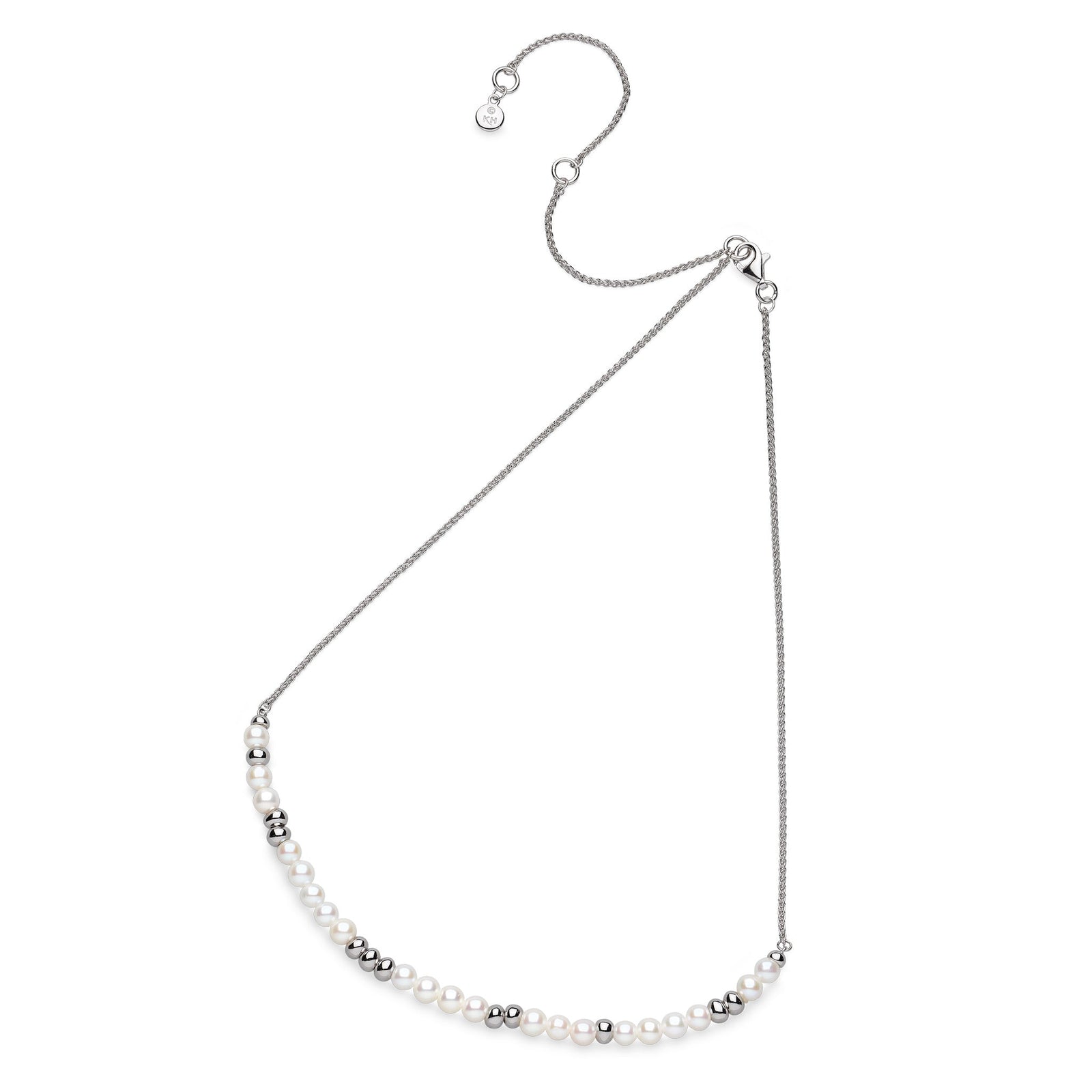 Kit Heath Coast Tumble Pearl Rhodium Plated Beaded 18 Necklace 90167FP