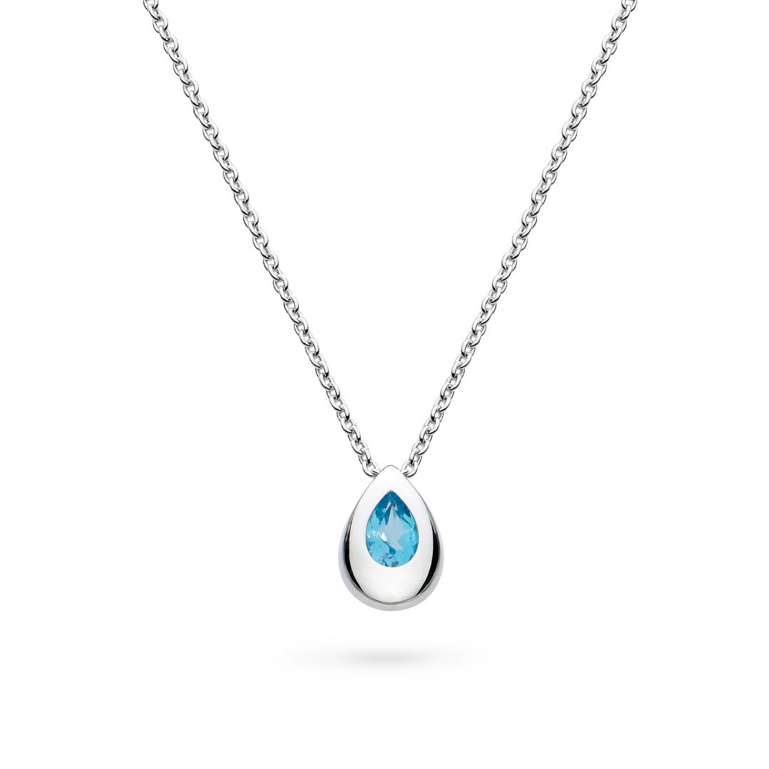 Kit Heath Coast Pebble Blue Swiss Blue Topaz Rhodium Plated 18 Necklace 90190BT