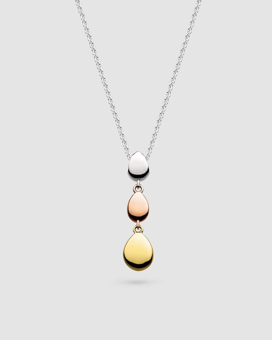 Kit Heath Coast Pebble Golden Rose Gold Plated Triple Linking Pebbles 18? Necklace 90209GRG