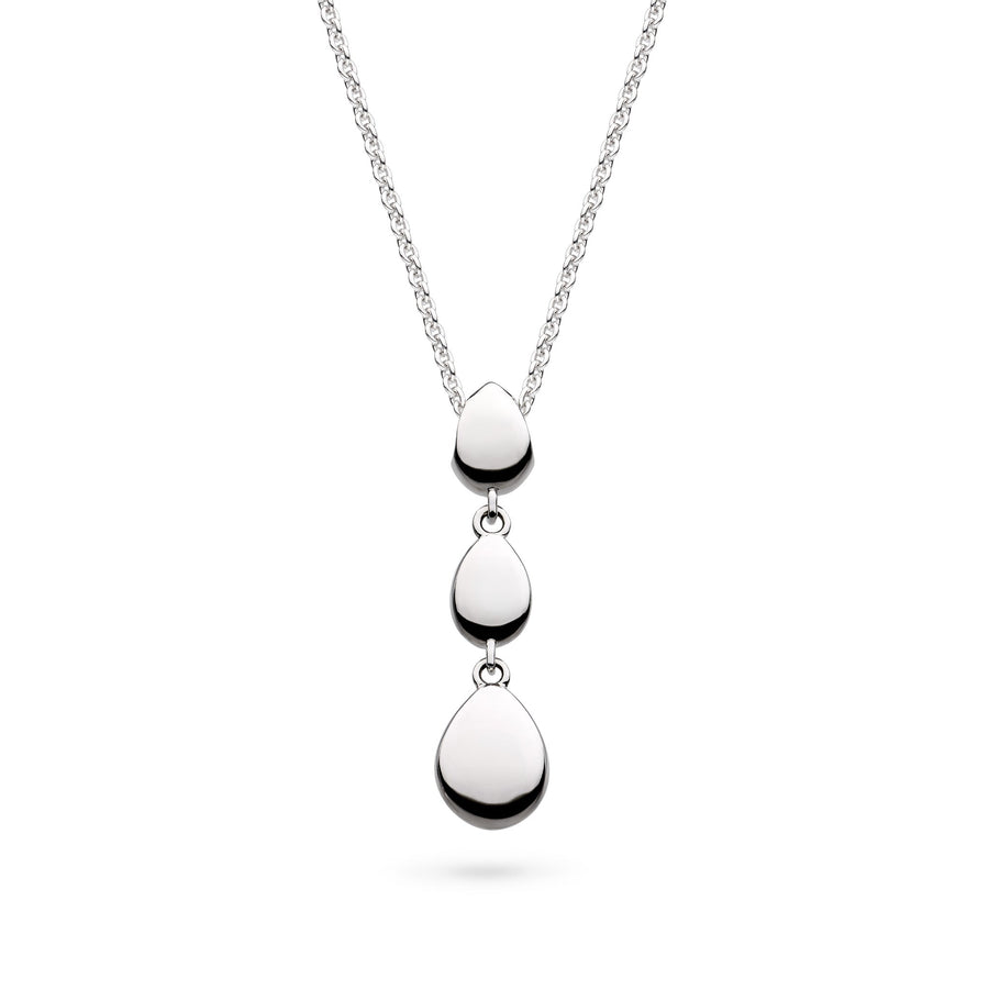 Kit Heath Coast Pebbles Rhodium Plated Triple Linking Pebbles 18" Necklace 90209RP