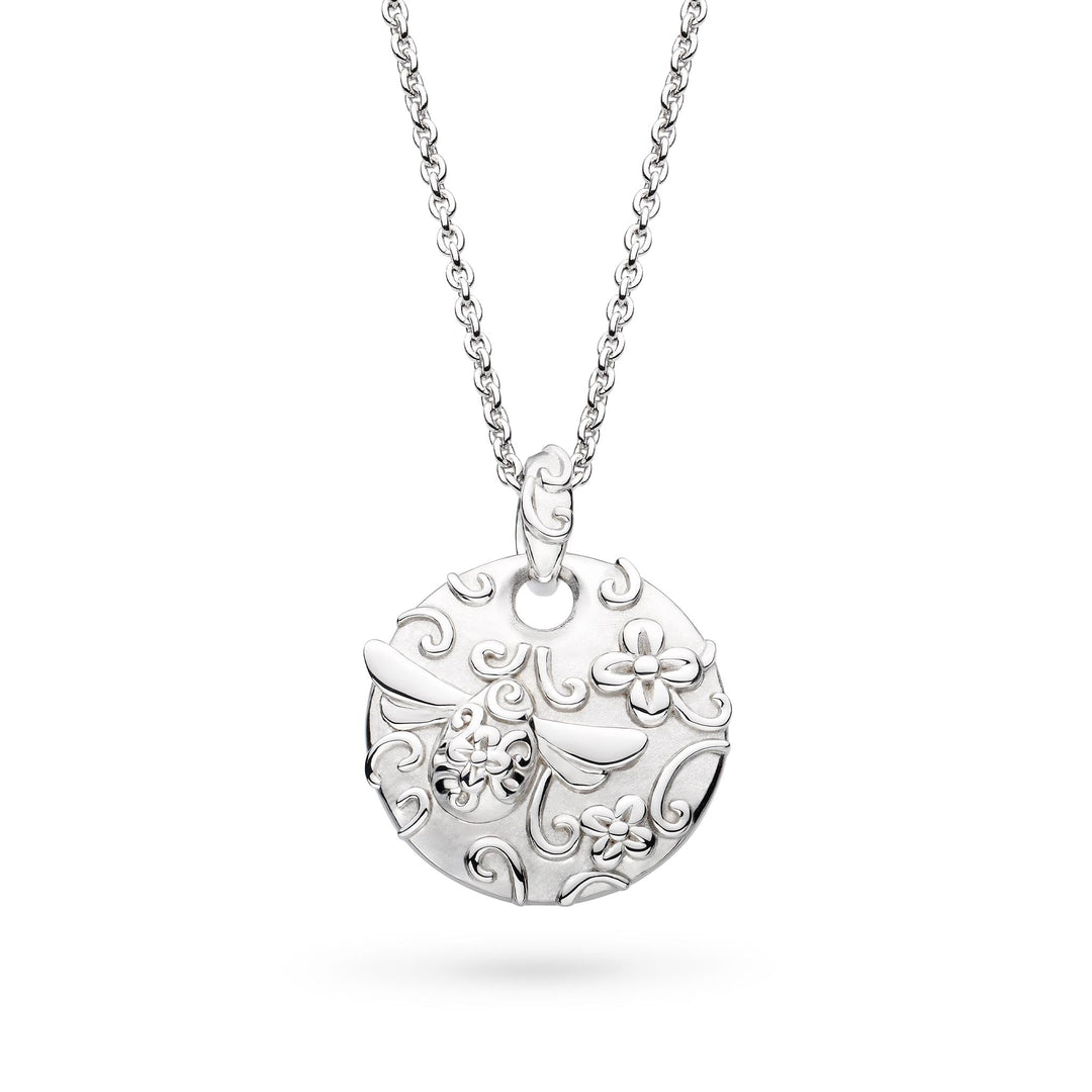 Kit Heath Blossom Flyte Honey Bee Rhodium Plated Disc 18" Necklace 90331RP