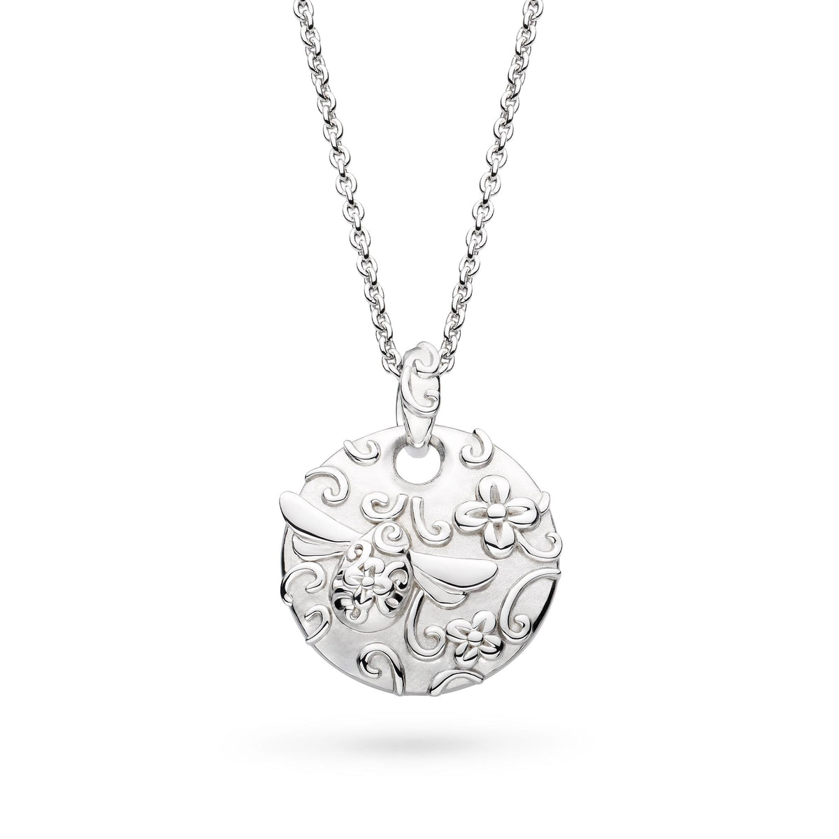 Kit Heath Blossom Flyte Honey Bee Rhodium Plated Disc 18" Necklace 90331RP